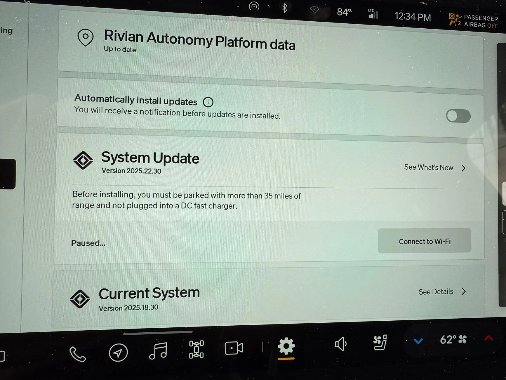 Rivian R1T R1S Paused software download IMG_9991