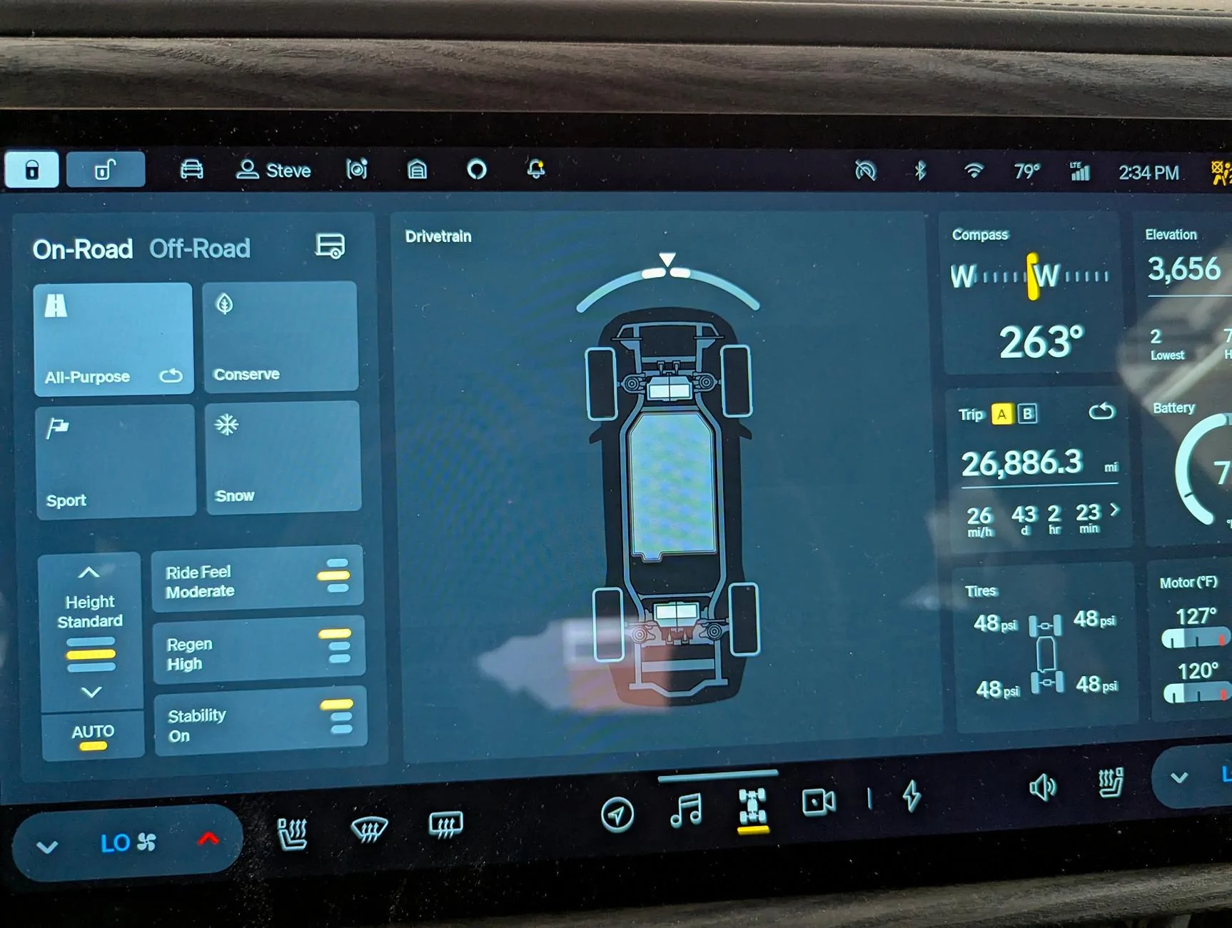 Rivian R1T R1S Gen 1 R1T On-Screen Compass Not Updating in Garage rivian Compass - Driv