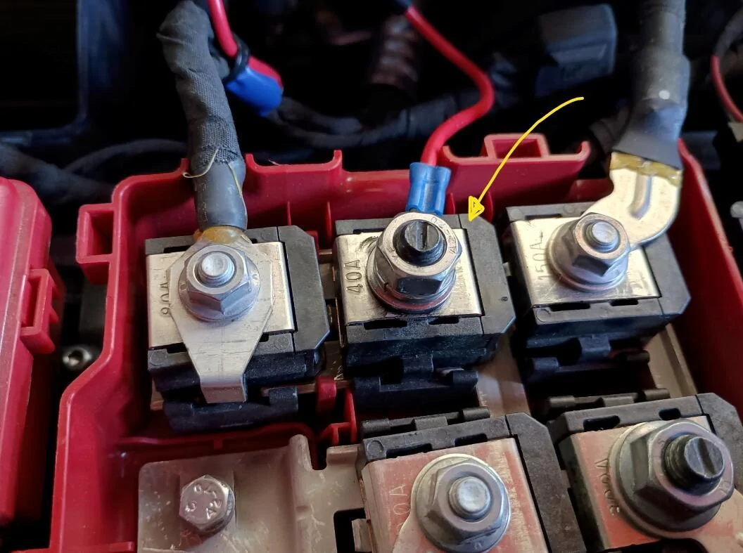 Rivian R1T R1S Fuse for spare 12 volt post in battery. Adding 12 volt accessory to battery etc.. 1753133566192-p8
