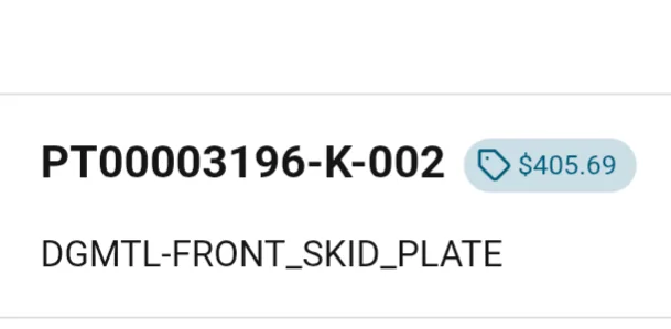 Rivian R1T R1S R1T Darkout Package Part Numbers? 1000004936