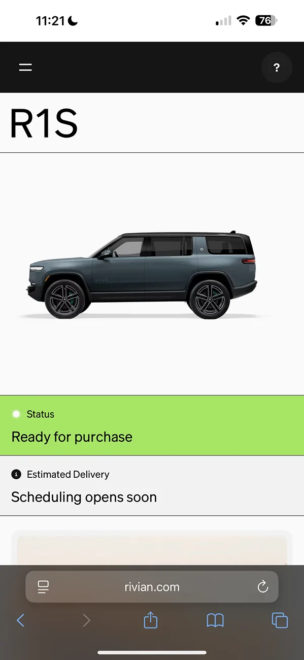 Rivian R1T R1S 2026 R1 Quad Max Delivery Tracker IMG_6722