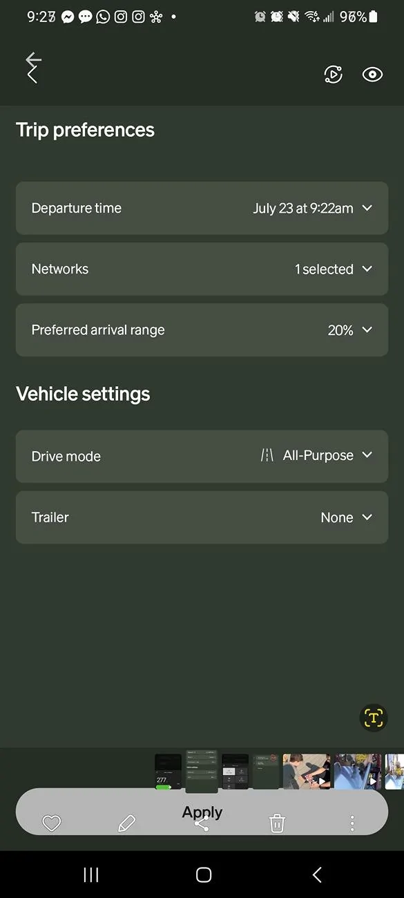 Rivian R1T R1S Plan a trip with a specified amount of starting charge? Screenshot_20250723_092729_Gallery