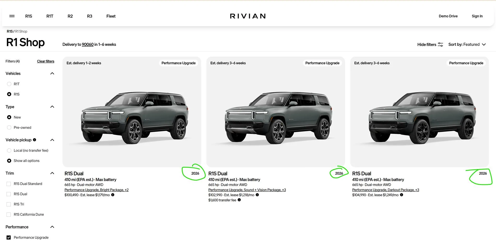Rivian R1T R1S Red Canyon and Limestone Colors Gone for 2026? 1753816298444-zd