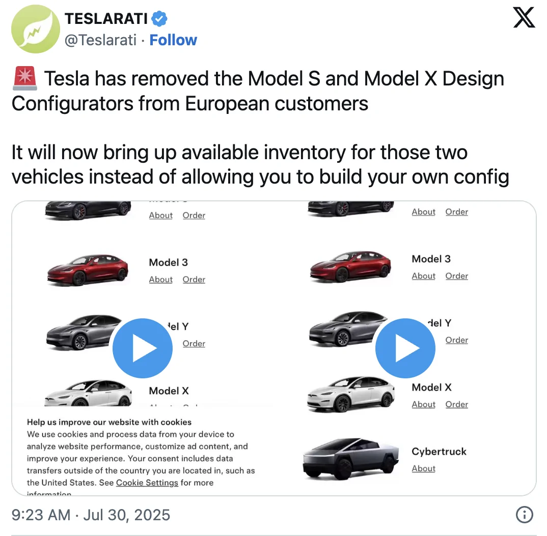 Rivian R1T R1S Teslarati - Tesla takes first step in sunsetting Model S and X with drastic move 1753973171727-h