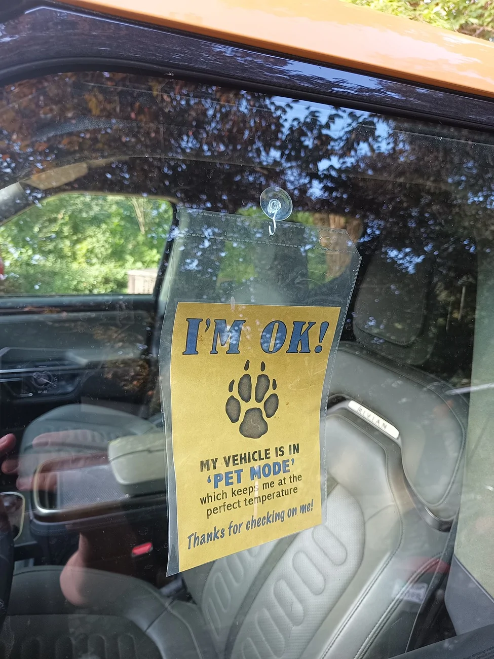 Rivian R1T R1S Pet Comfort Mode sign - print your own (file attached) 1000016217