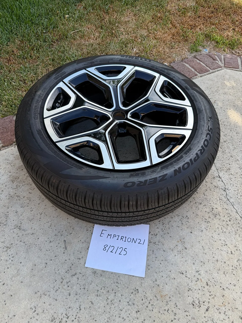 Rivian R1T R1S FS: Spare 22" Bright with Pirelli tire. IMG_0131