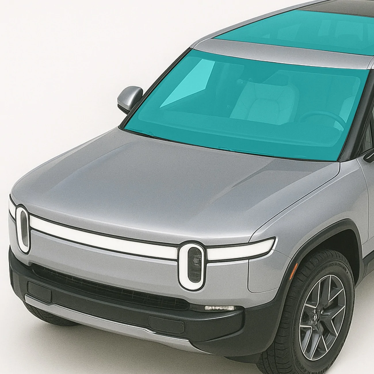 Rivian R1T R1S Windshield & Sunroof Protection Film - DIY Pre-Cut / UV + IR Blocking (TWRAPS) 1