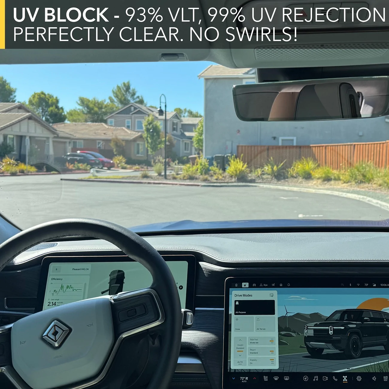 Rivian R1T R1S Windshield & Sunroof Protection Film - DIY Pre-Cut / UV + IR Blocking (TWRAPS) 3