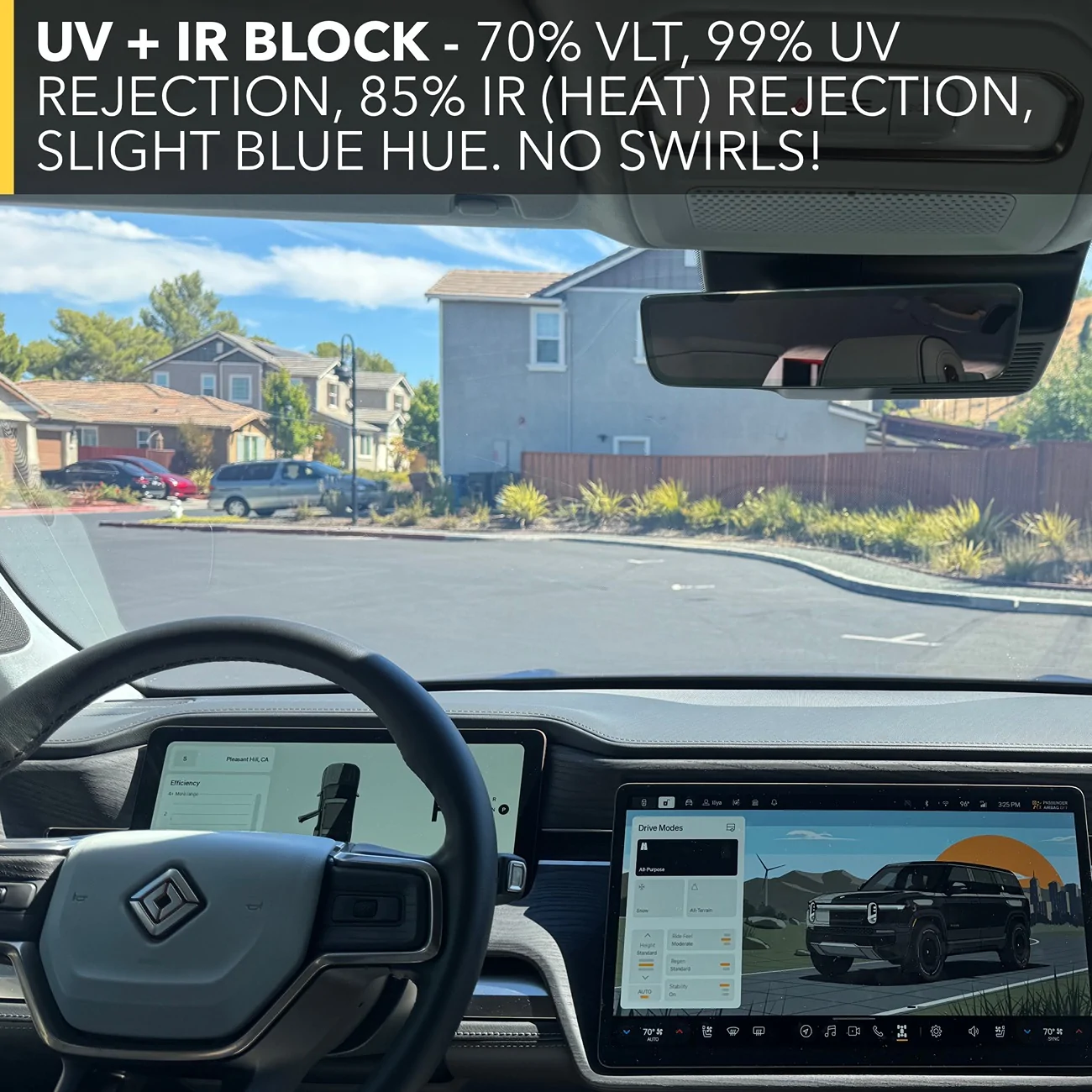 Rivian R1T R1S Windshield & Sunroof Protection Film - DIY Pre-Cut / UV + IR Blocking (TWRAPS) 4