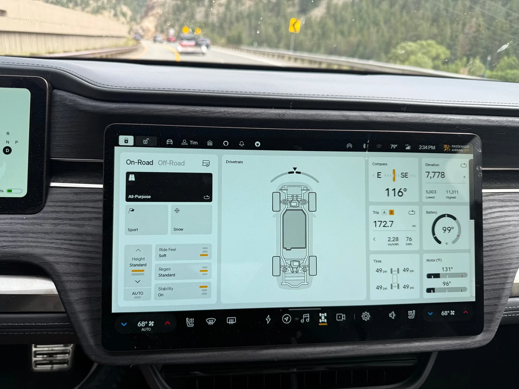 Rivian R1T R1S Drivetrain screen no longer shows data IMG_1839