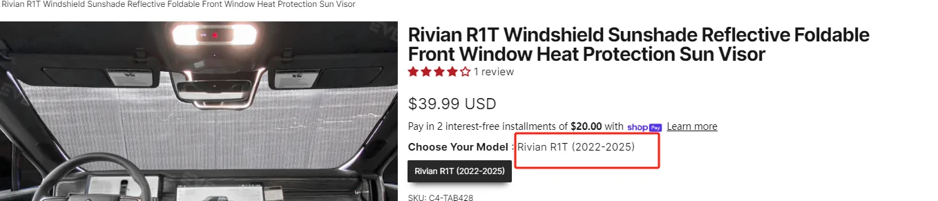 Rivian R1T R1S Windshield & Sunroof Protection Film - DIY Pre-Cut / UV + IR Blocking (TWRAPS) 1390b8434687745d617f055a288c2c11