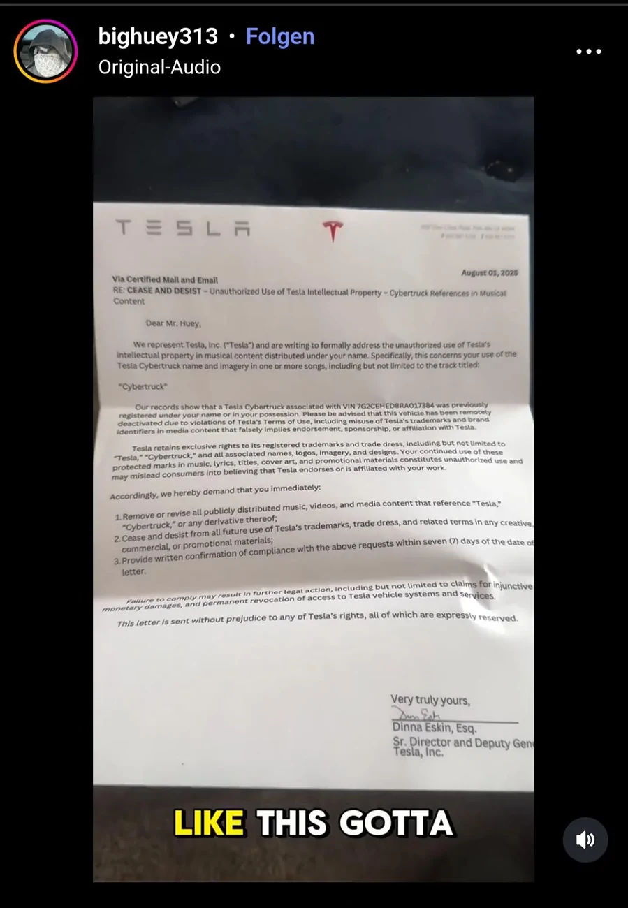 Rivian R1T R1S Tesla bricks Cybertruck over IP violations [debunked as hoax] 1754890465771-95