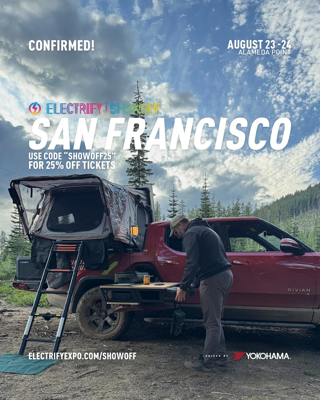 Rivian R1T R1S Electrify Expo x Thunderbolt Adventure Supply - get your discounted tickets! ElectrifyExpo