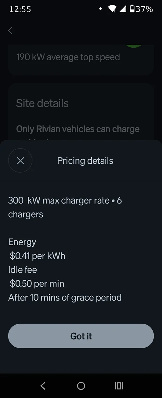 Rivian R1T R1S Is there a way to easily compare Level 3 charging costs? Screenshot_20250502-125537.Rivian