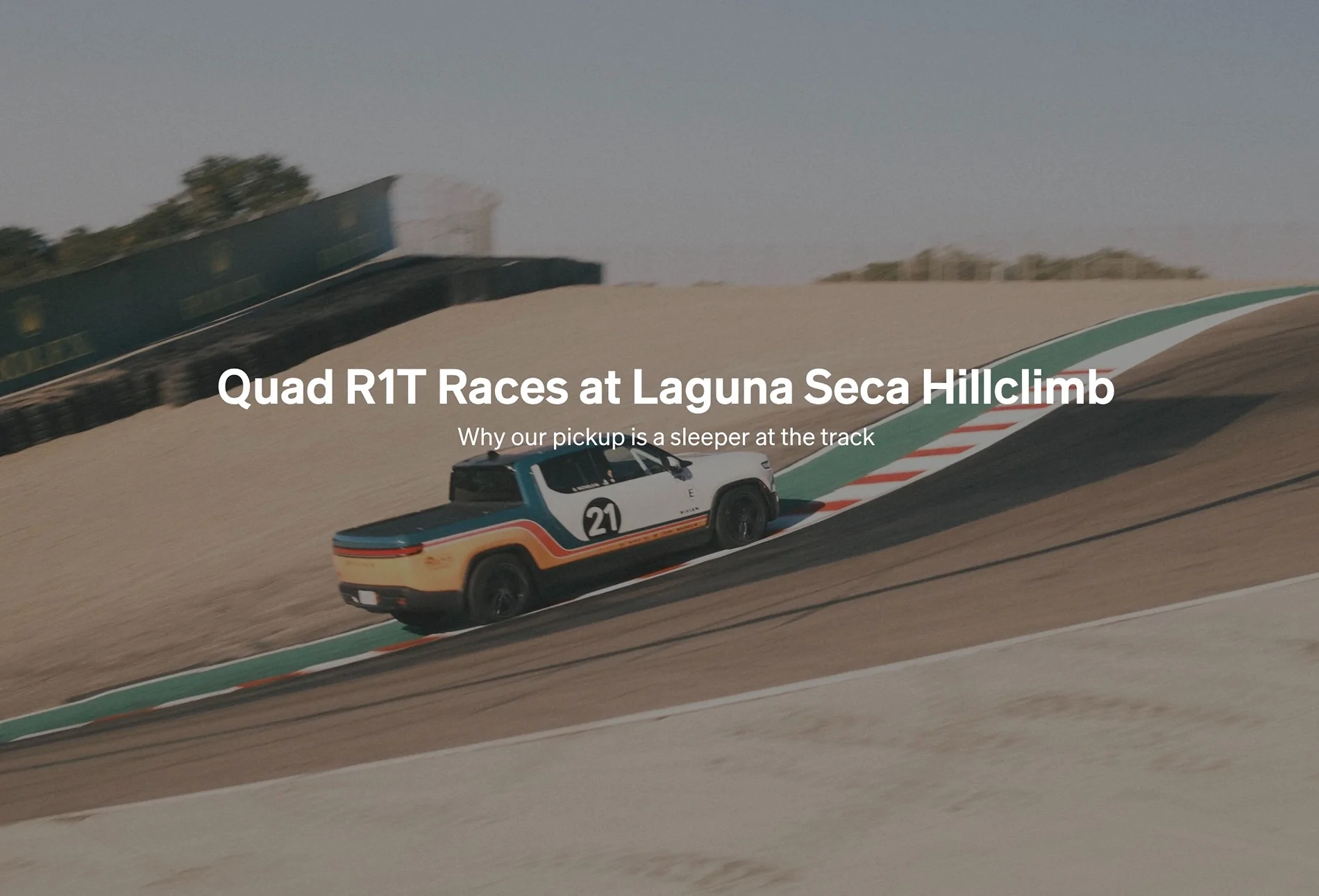 Rivian R1T R1S Rivian Story: Quad R1T Races at Laguna Seca Hillclimb - Why our pickup is a sleeper at the track Screenshot 2025-08-20 at 8.04.06 PM