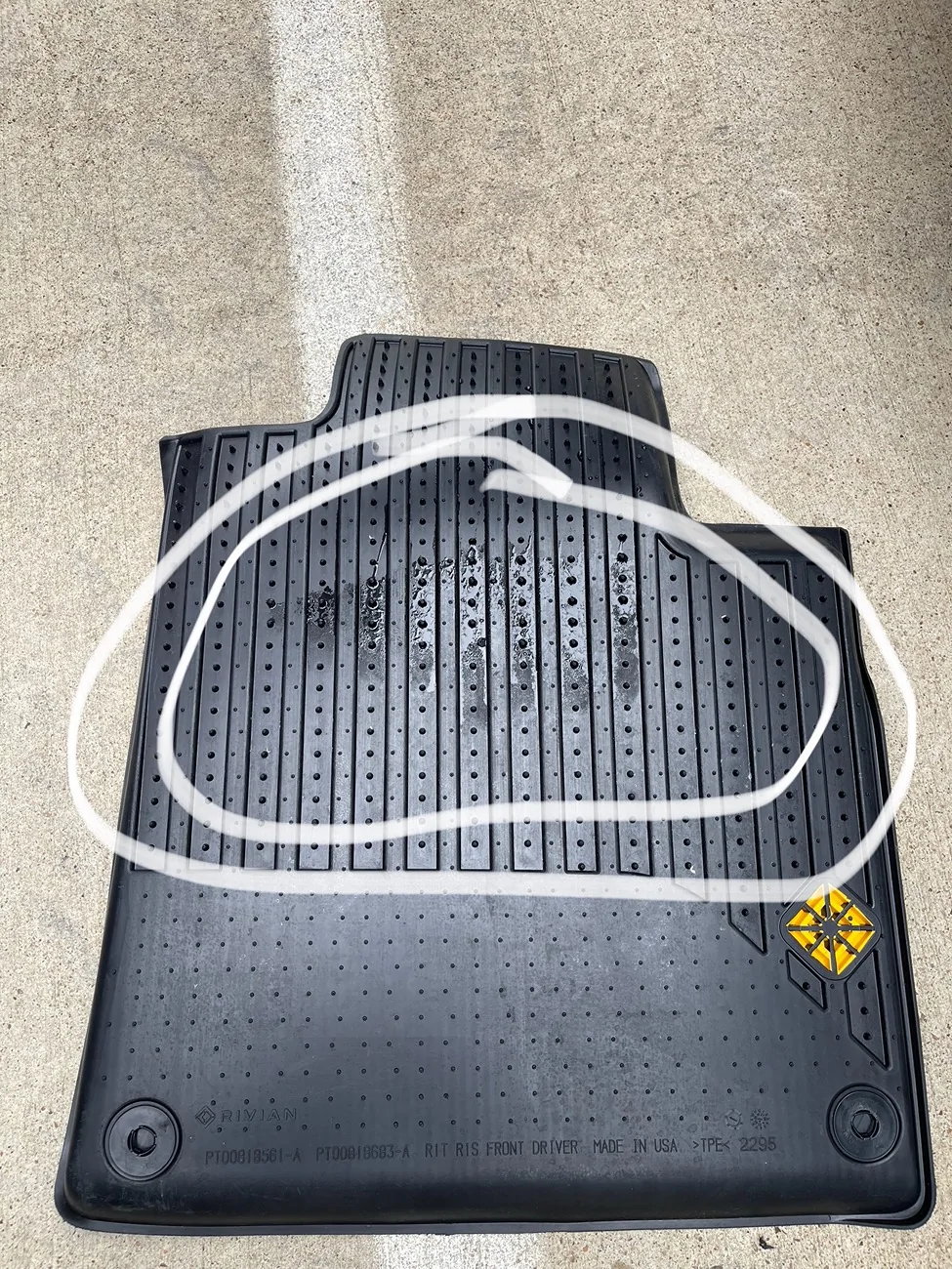 Rivian R1T R1S PSA: Make Sure to Check Your Driver Side Mats and Passenger Side Mats for Moisture after HVAC drain Plug Campaign RCA-26-24-002-1 IMG_0611