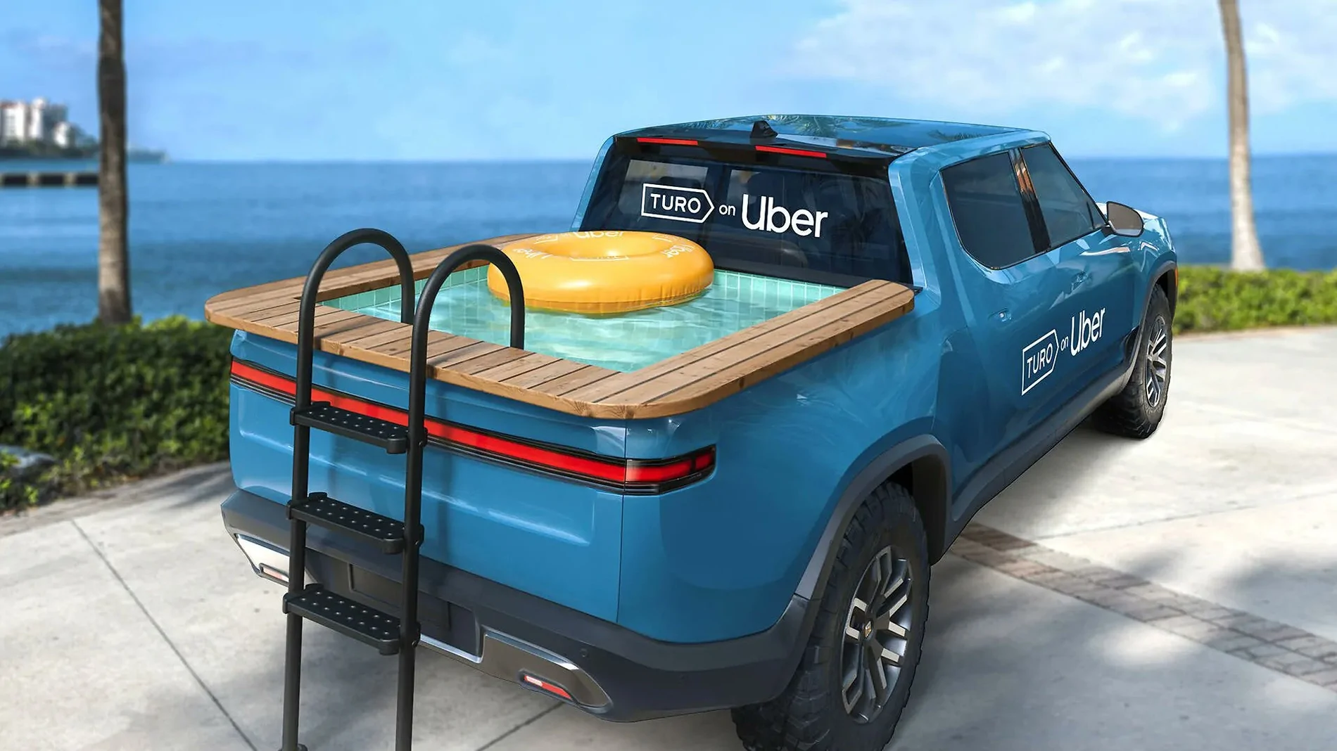 Rivian R1T R1S R1T Pool Truck Experience by Uber / Turo Gy0otkCXoAABa1t