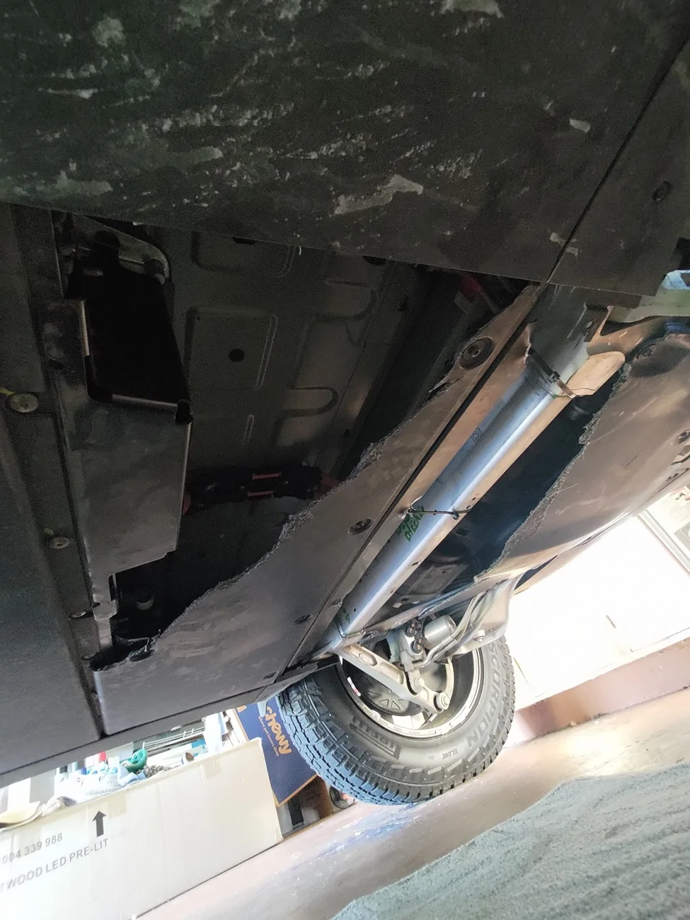 Rivian R1T R1S Plastic underbody ripped off P_20250825_092241
