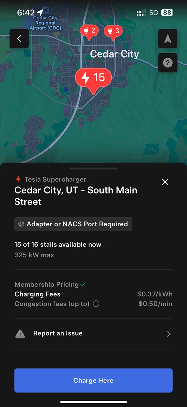 Rivian R1T R1S New Utah Tesla Chargers Online - Cedar City and Green River, Not Listed in ABRP (but are listed in Rivian app) IMG_0506