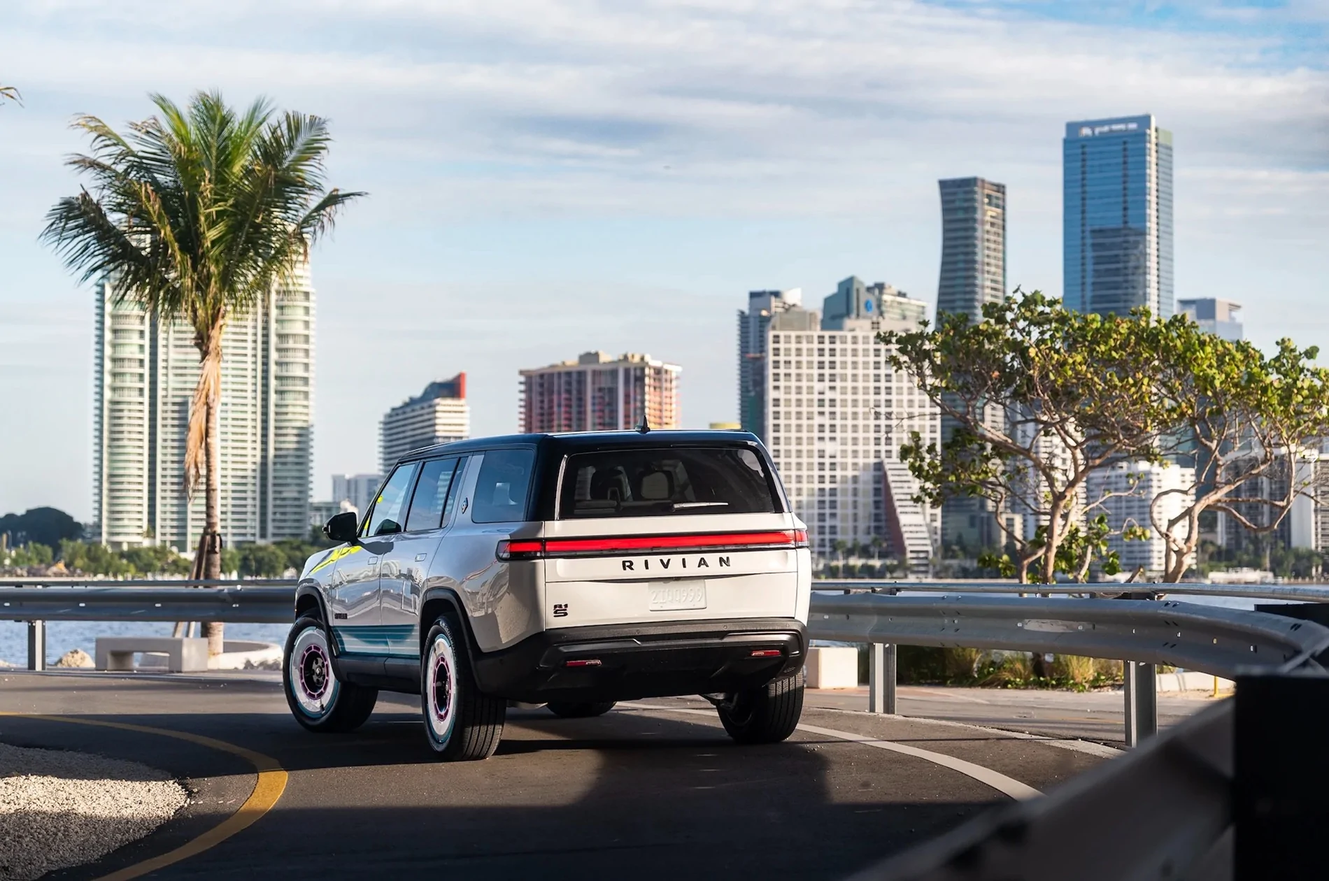 Rivian R1T R1S Miami style Tri-Motor R1S celebrates Brickell Space grand opening miami style rivian4