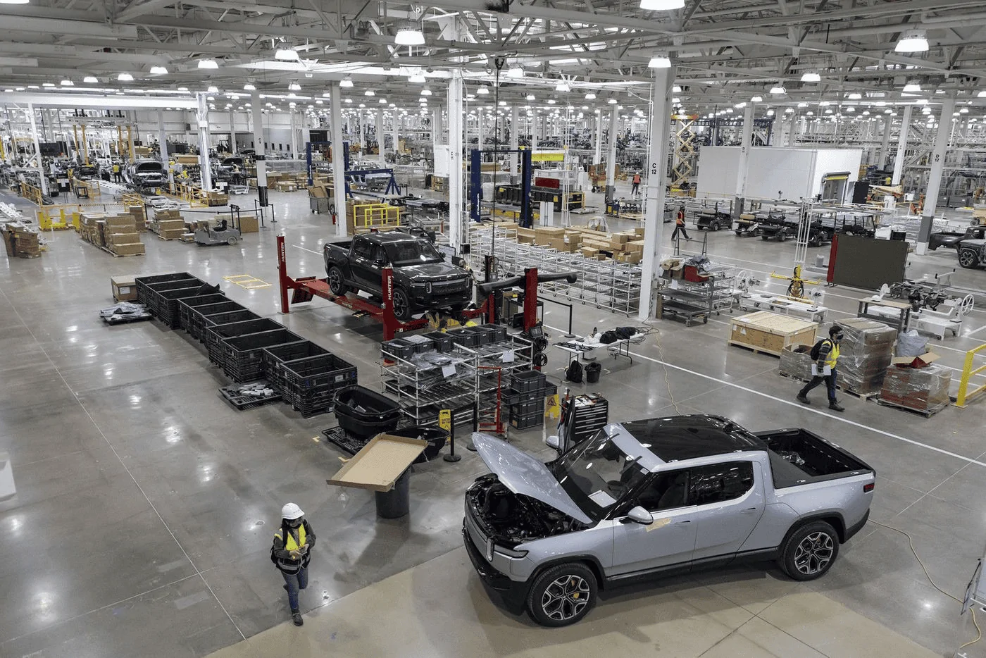 Rivian R1T R1S Factory production floor - recent look 1643260833871