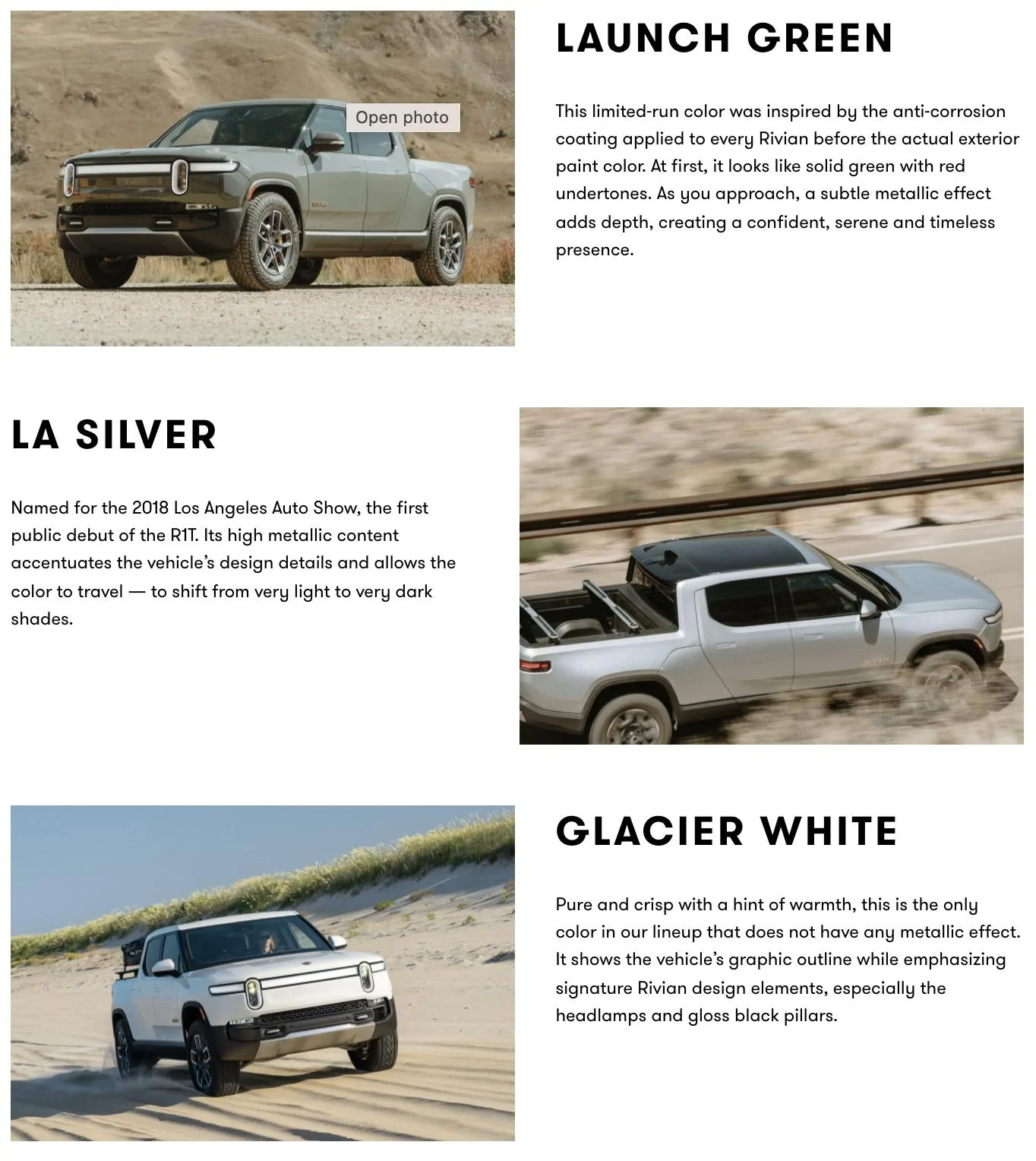 Rivian R1T R1S Rivian Colors Feature (including Limestone!!): EARTH TONES - The inspiration behind the Rivian palette. Screen Shot 2022-02-01 at 3.22.17 PM