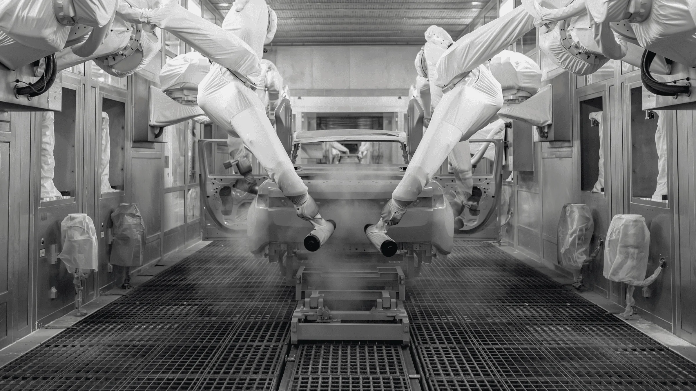 Rivian R1T R1S Limestone in the spray booth... 1643932294775