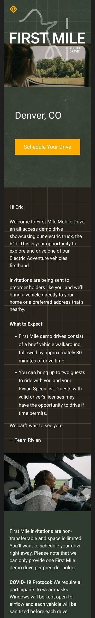 Rivian R1T R1S Denver First Mile event invites (via Reddit) Screenshot_20220218-062953_Gmail