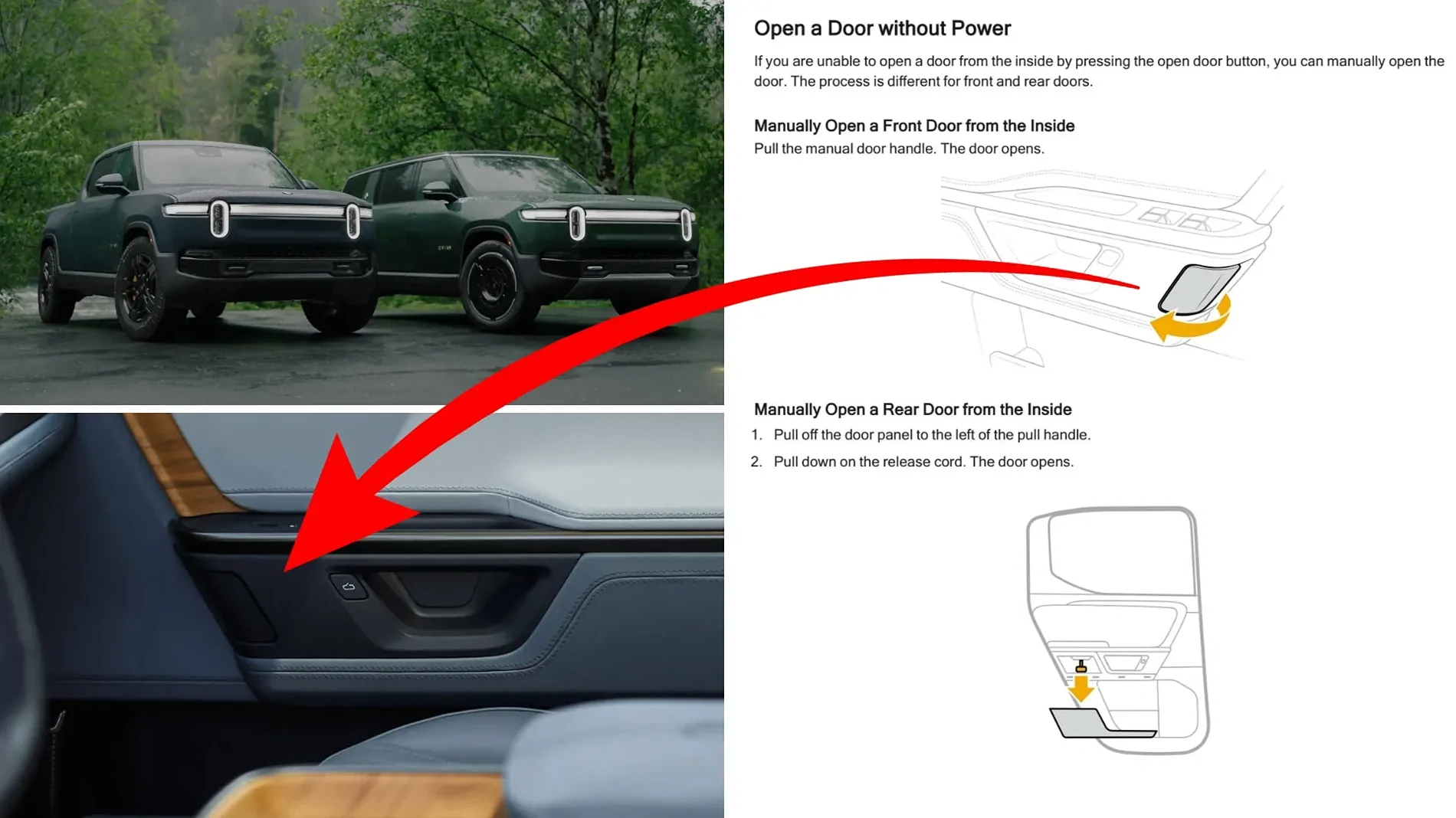 Rivian R1T R1S Tesla's Dangerous Doors (electronic door latches) - Can Rivian please not follow this trend? 1757517711075-y2