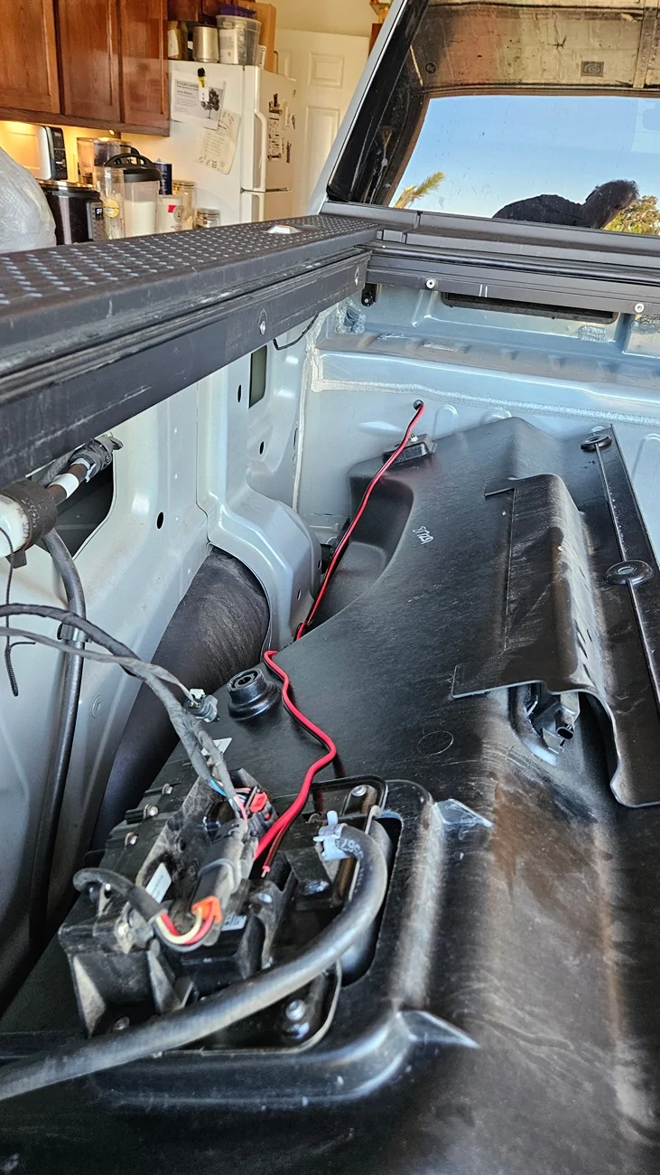 Rivian R1T R1S Added 12v outlet to R1T bed. 20250912_173416