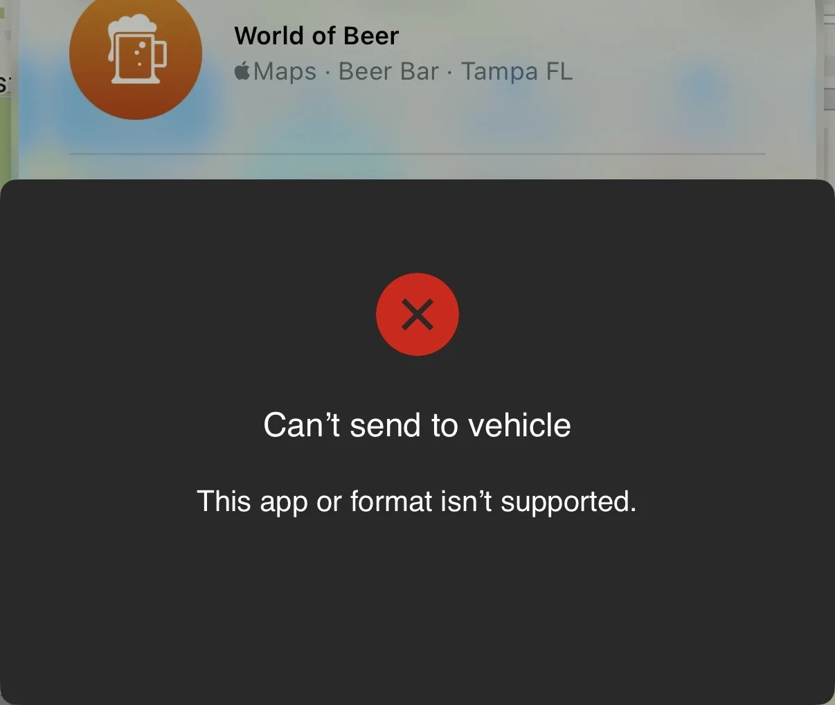 Rivian R1T R1S Apple iOS 26 - Apple Maps send to Rivian Issue IMG_0329