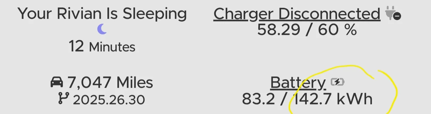 Rivian R1T R1S R1S battery degradation 1000001721
