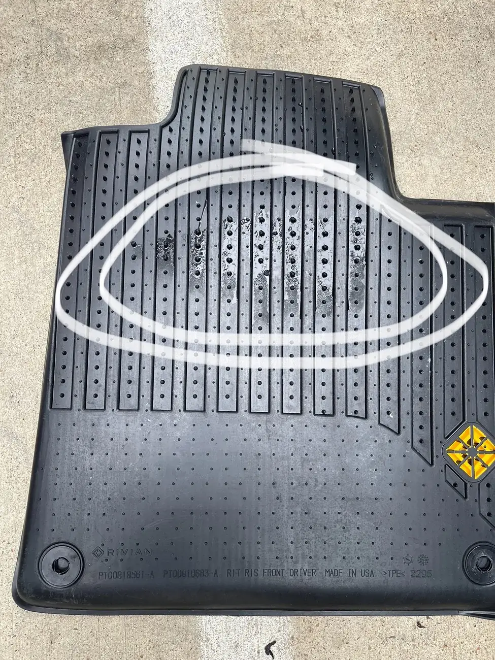 Rivian R1T R1S PSA: Make Sure to Check Your Driver Side Mats and Passenger Side Mats for Moisture after HVAC drain Plug Campaign RCA-26-24-002-1 1758474547959-jd