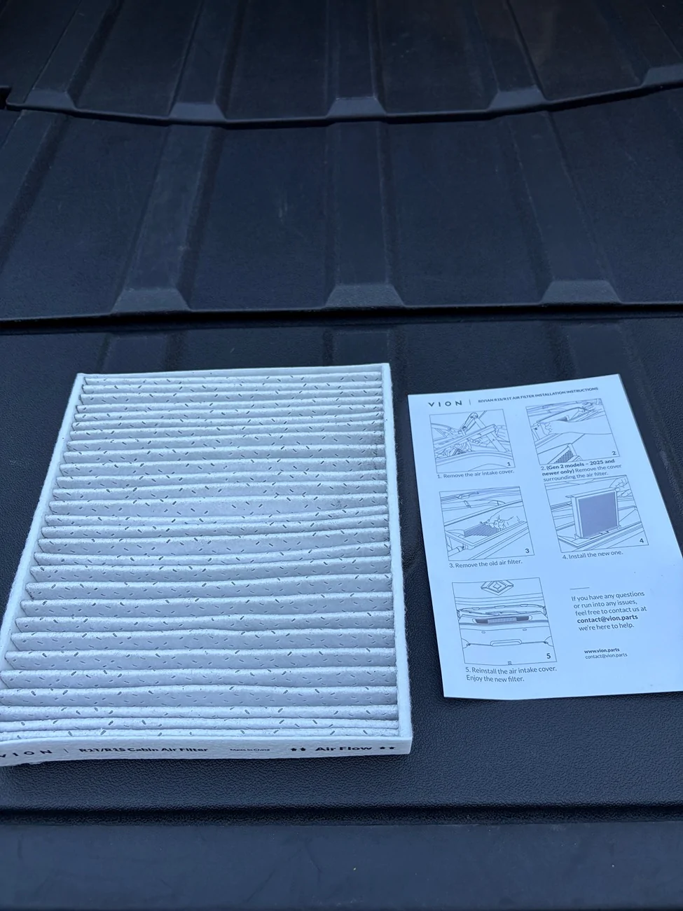 Rivian R1T R1S VION air filter installed IMG_0004