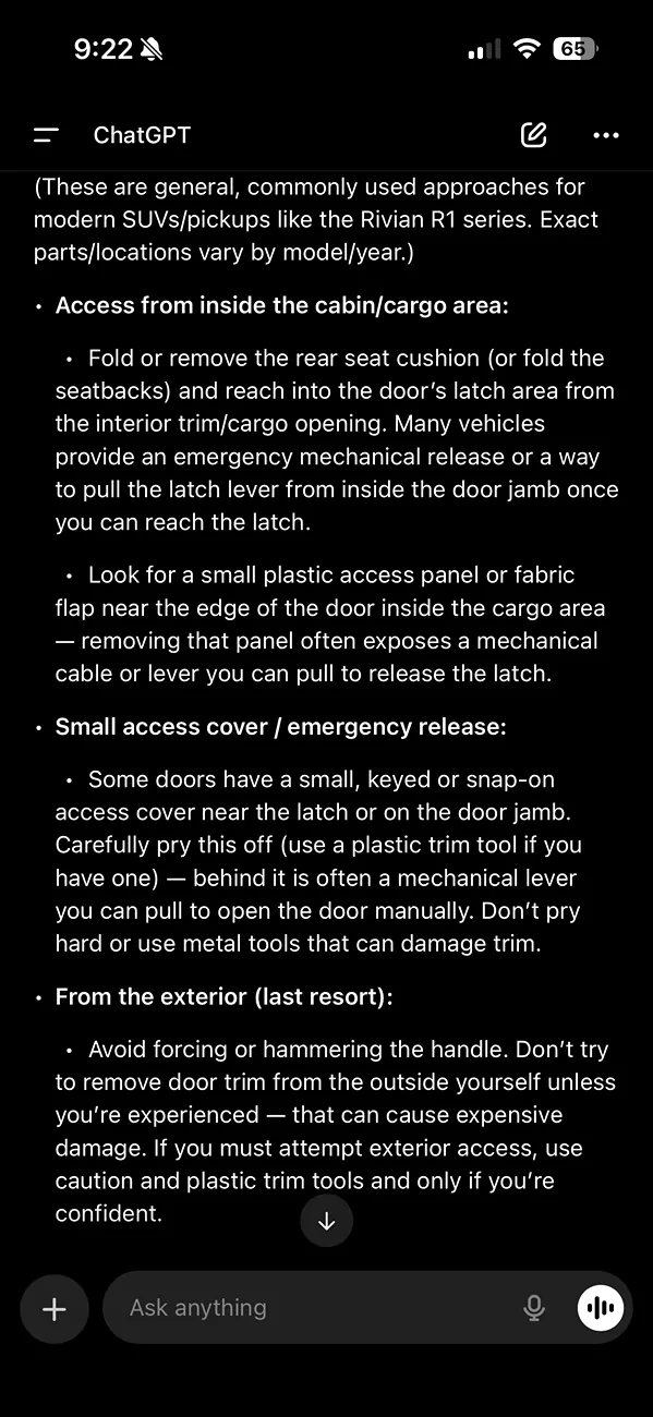 Rivian R1T R1S Tesla's Dangerous Doors (electronic door latches) - Can Rivian please not follow this trend? IMG_4557