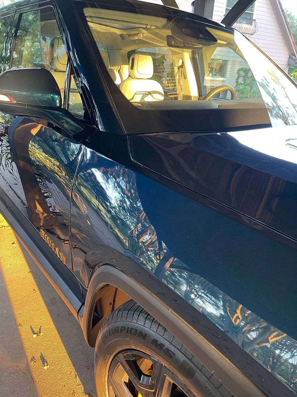 Rivian R1T R1S One of a kind: R1T painted in Porche Amazon Green Metallic color IMG_5712