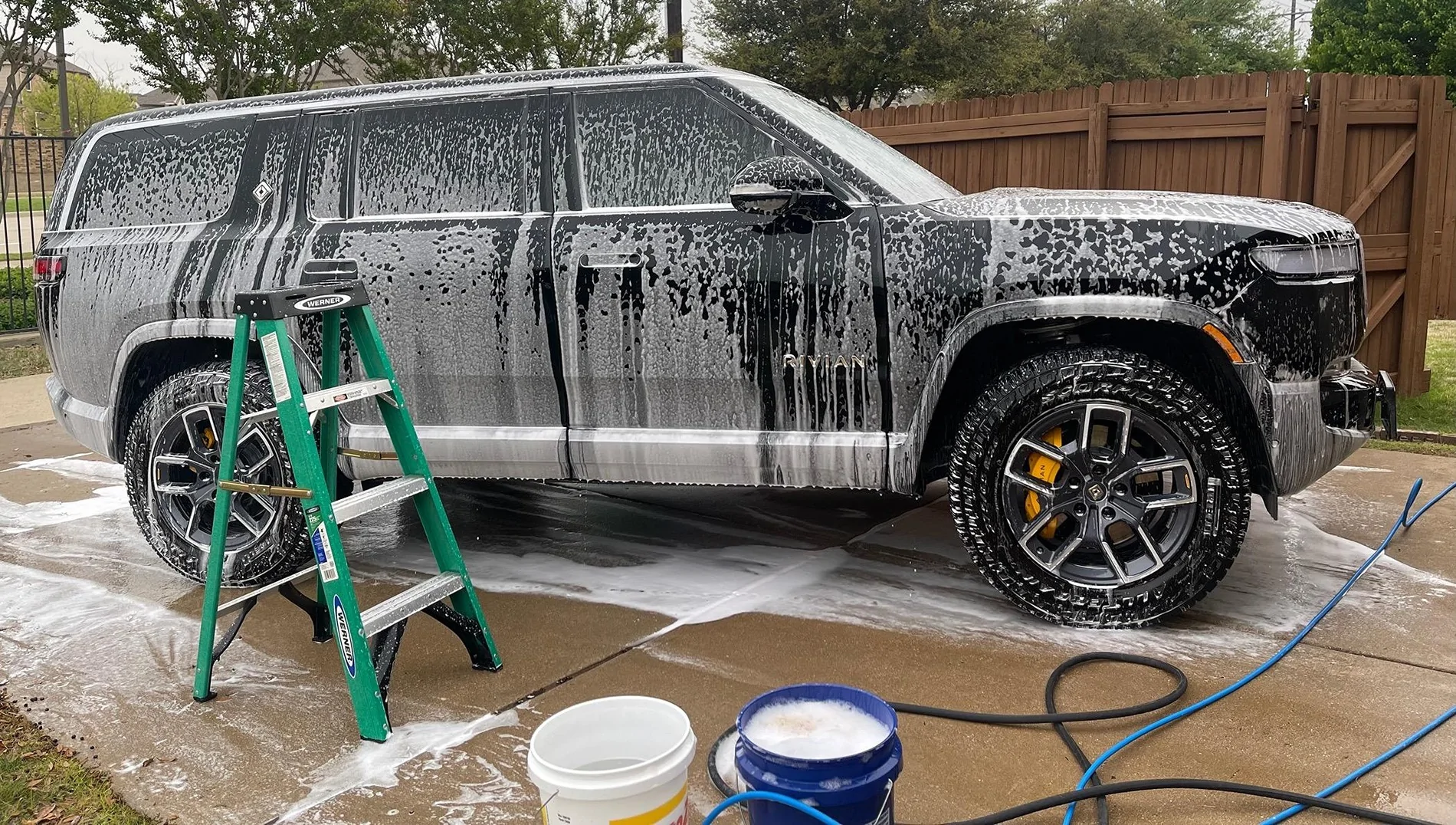 Rivian R1T R1S Cleaning yellow calipers IMG_1640 (2)