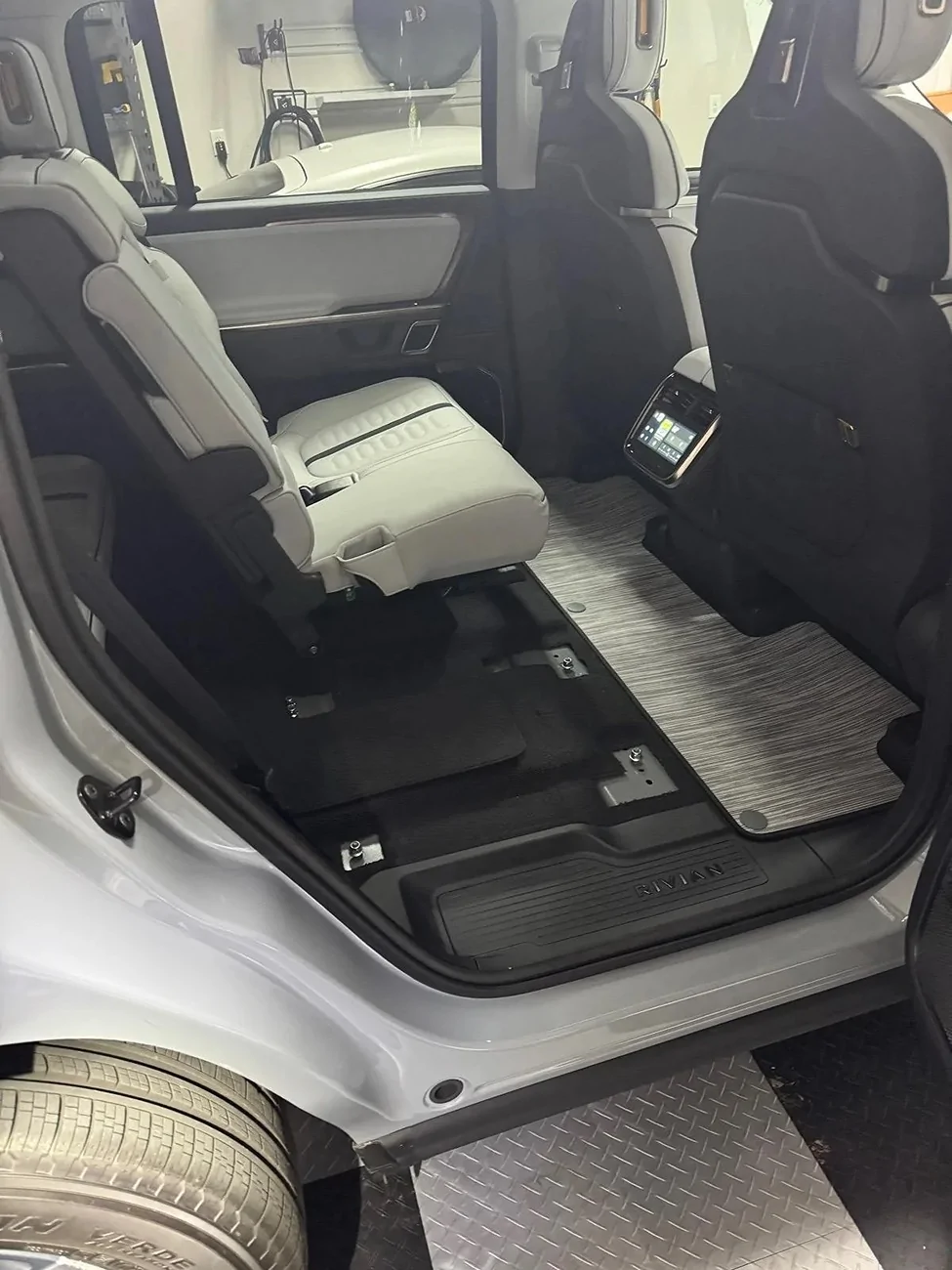 Rivian R1T R1S Loading a R1S with College Stuff R1S Removing Middle Row Seat (Right) 