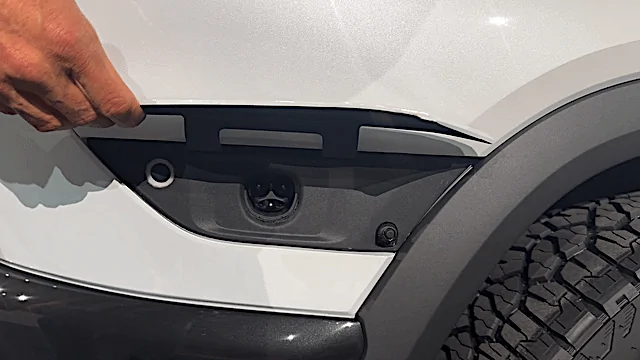 Rivian R1T R1S R2 spotted charging via NACS port at Tesla Supercharger r2-charge-port-will-be-a-problem-v0-l7e39s9tvzmc1