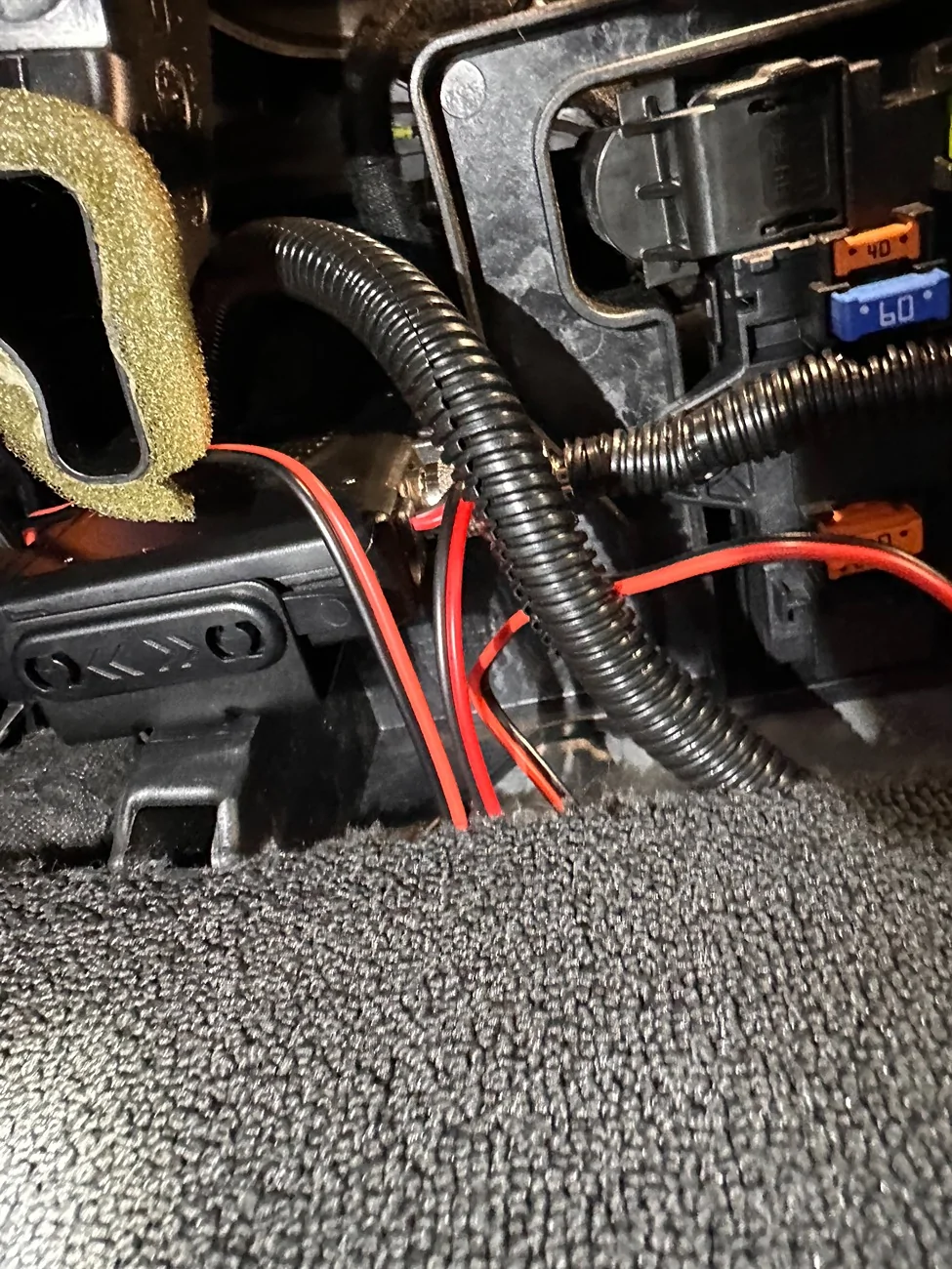 Rivian R1T R1S GMRS install: hidden / hardwired Midland MXT275 GMRS walkie talkie + external antenna IMG_5778