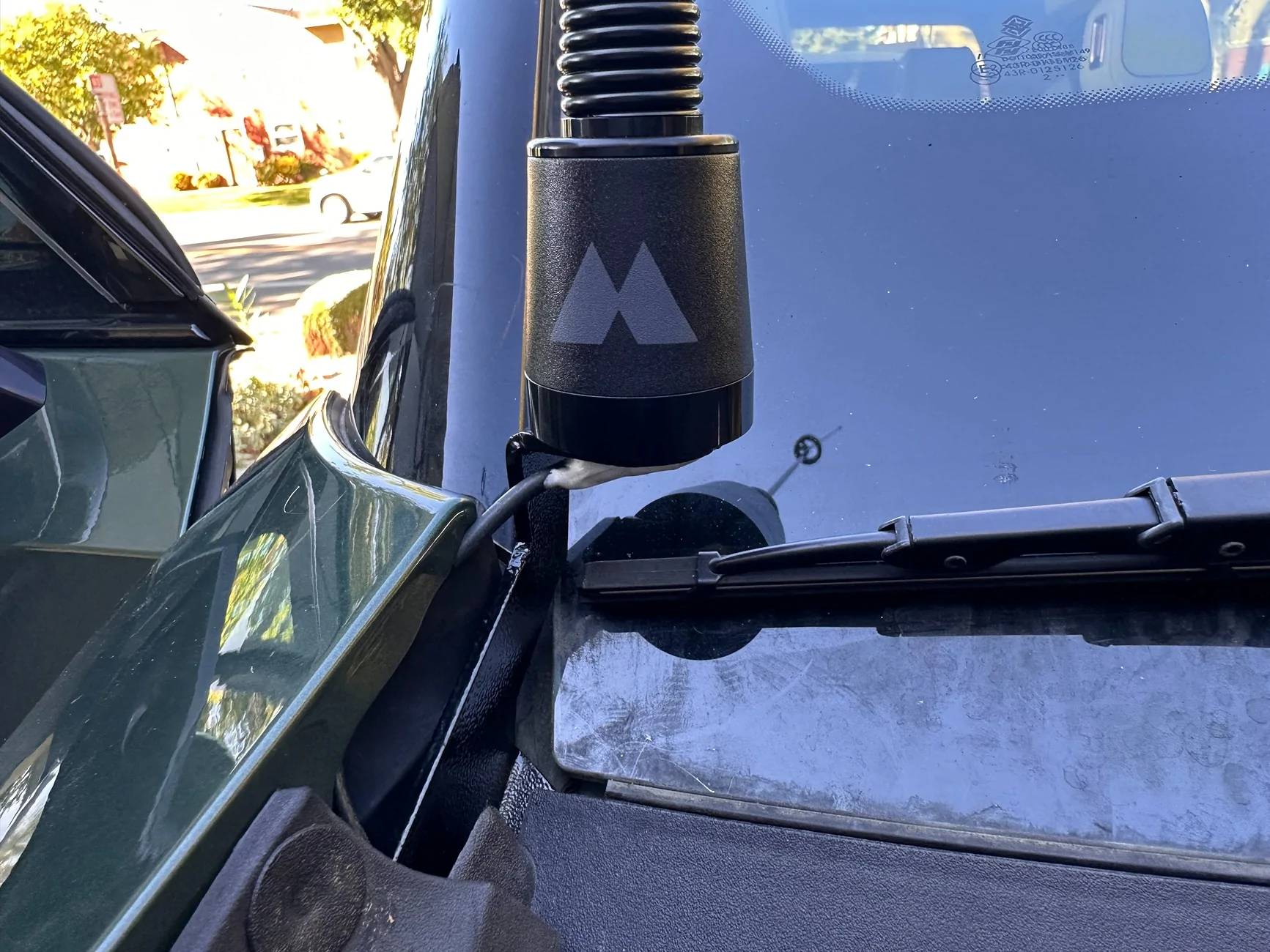 Rivian R1T R1S GMRS install: hidden / hardwired Midland MXT275 GMRS walkie talkie + external antenna IMG_5732