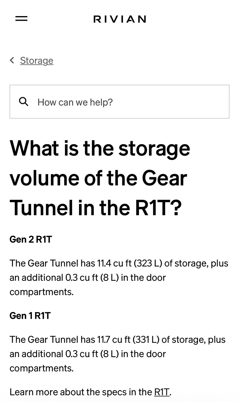 Rivian R1T R1S Gen 1 vs Gen 2 R1T Gear Tunnel Differences IMG_0480