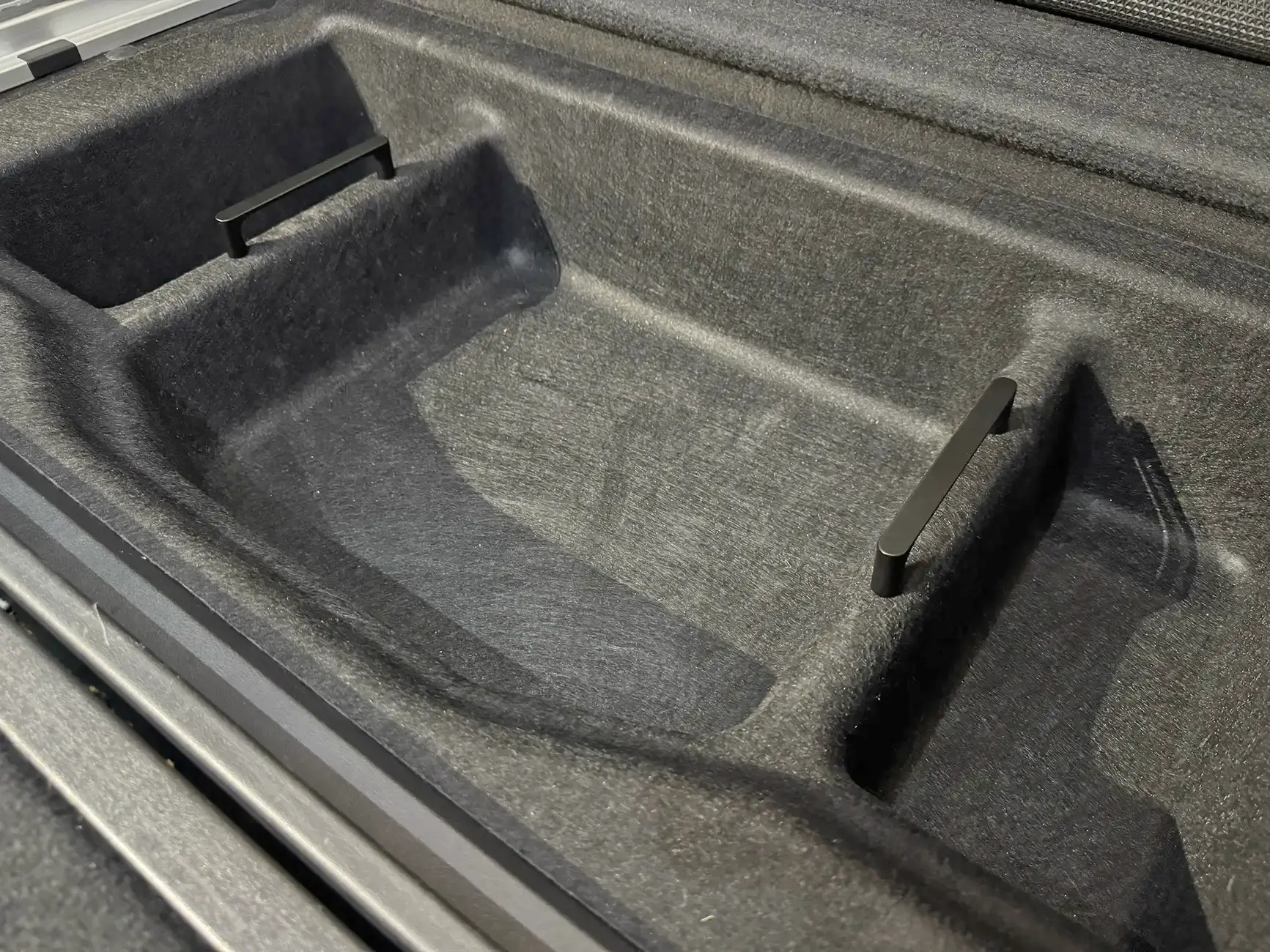 Rivian R1T R1S DIY: R1S Cargo Tray Grab Handles DIY: Added grab handles to R1S cargo tray 1