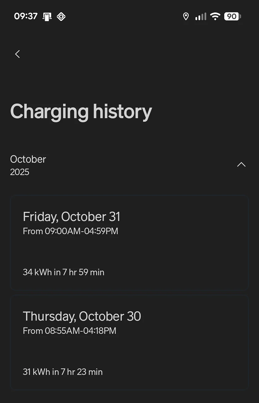 Rivian R1T R1S Improving charge rate on EVSE at work? Screenshot_20251101-093744