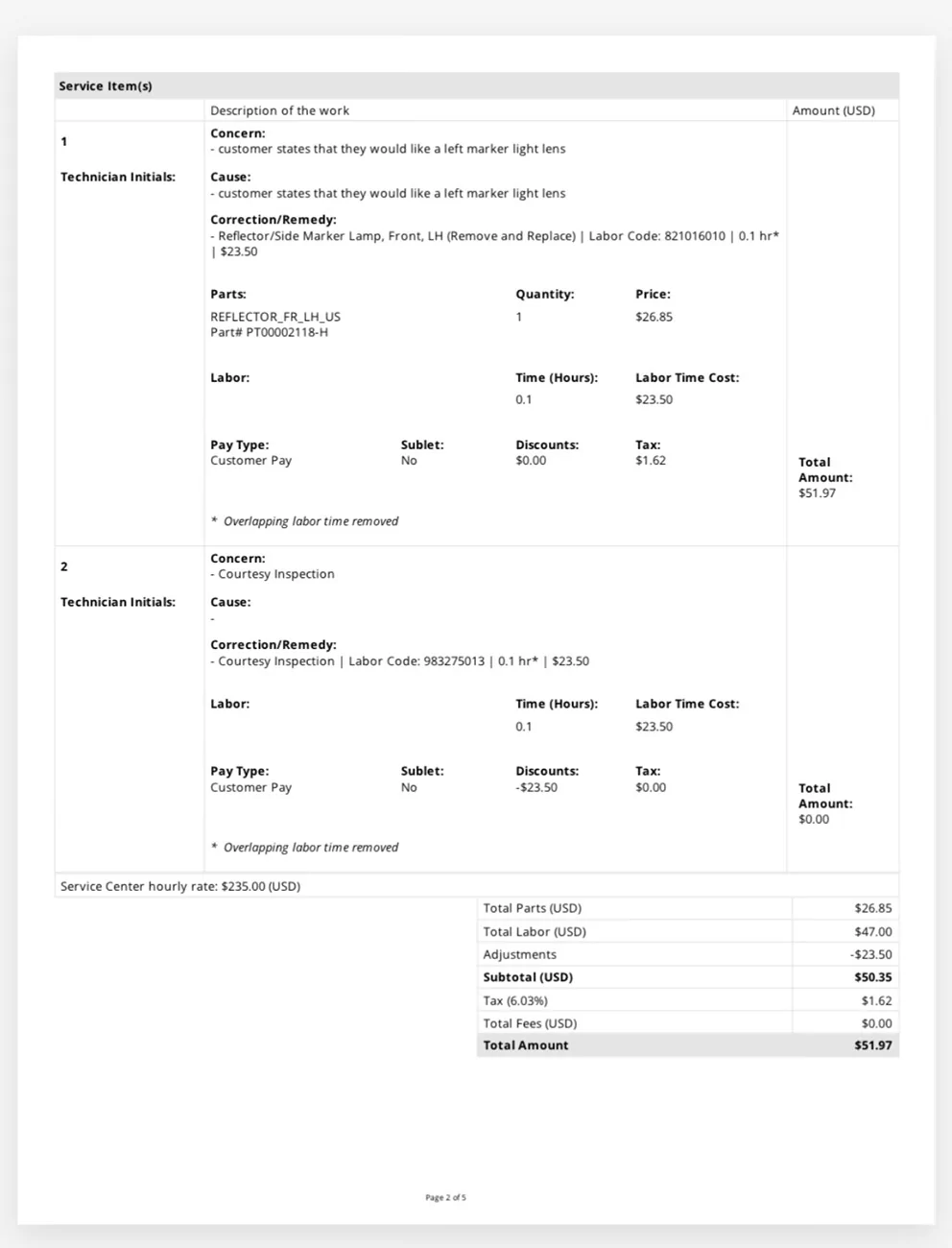 Rivian R1T R1S want to purchase a Reflector Lens Right front wheelwell Rivian invoic