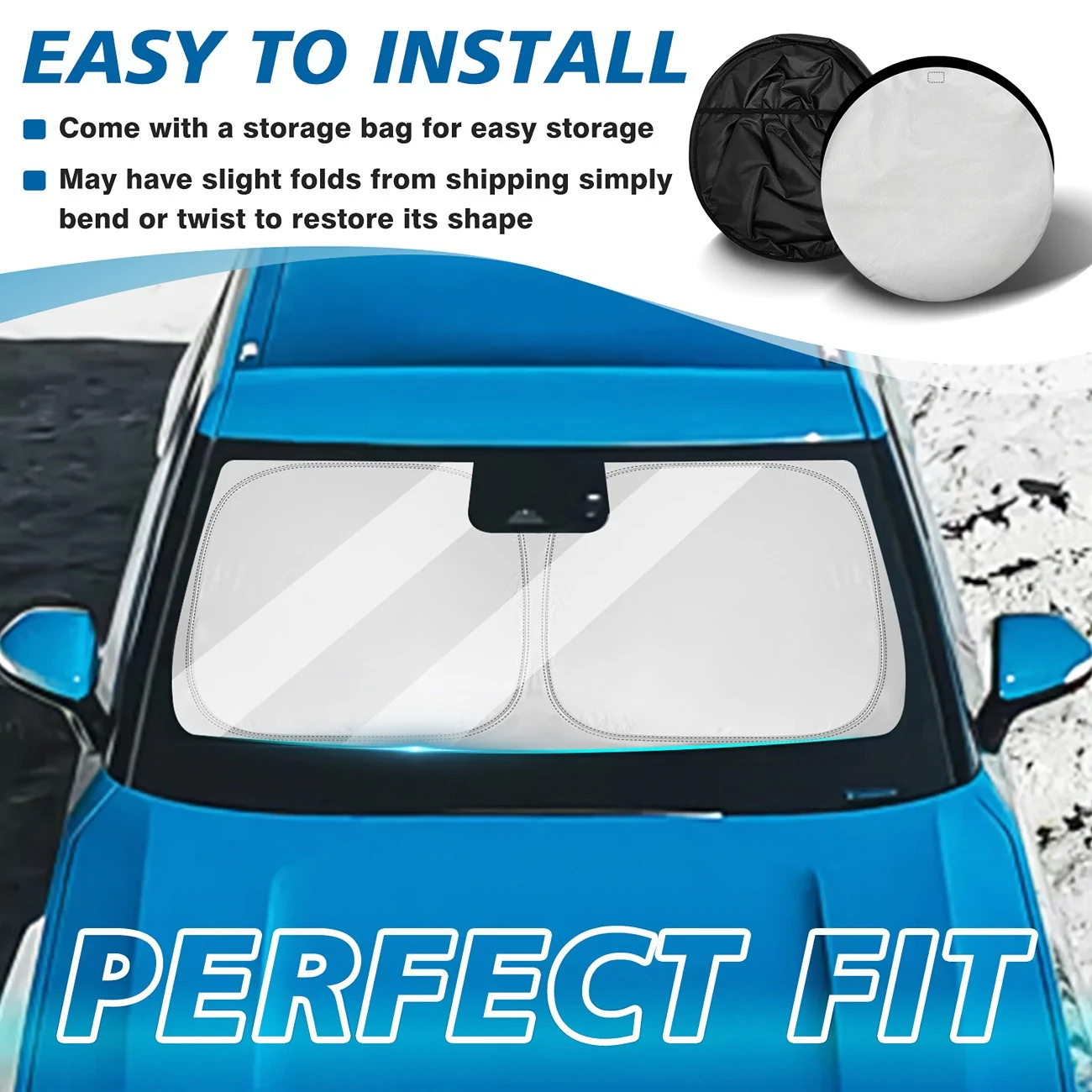 Rivian R1T R1S New Release from BestEvMod! Updated foldable windshield sunshade 3