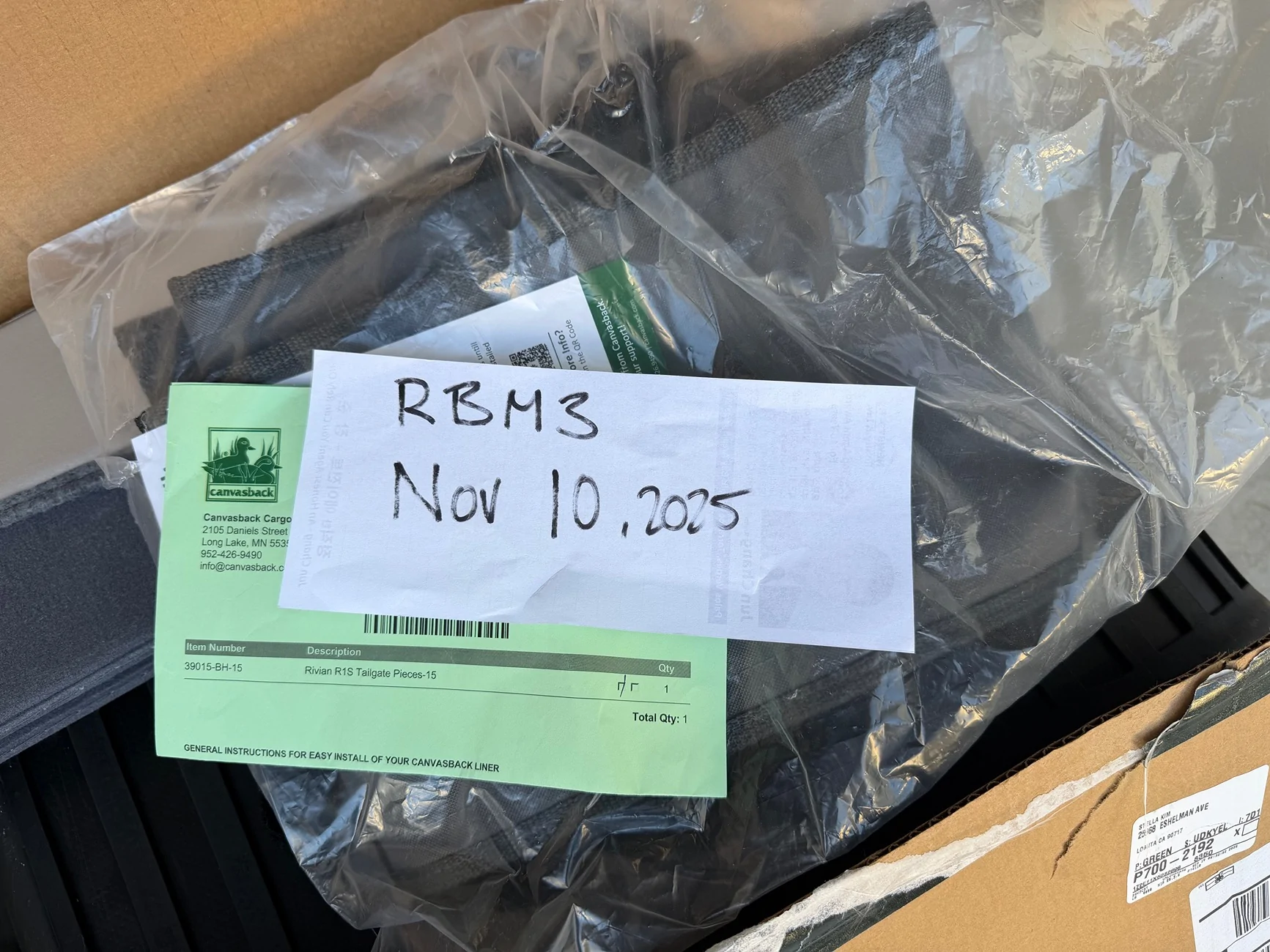 Rivian R1T R1S FS -Los Angeles area: R1S LinerX Floor mats and Canvas back tailgate. IMG_0019