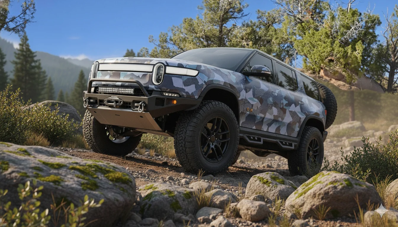 Rivian R1T R1S Latest R2 pics off roading on Moab trails Gemini_Generated_Image_psy9vfpsy9vfpsy9