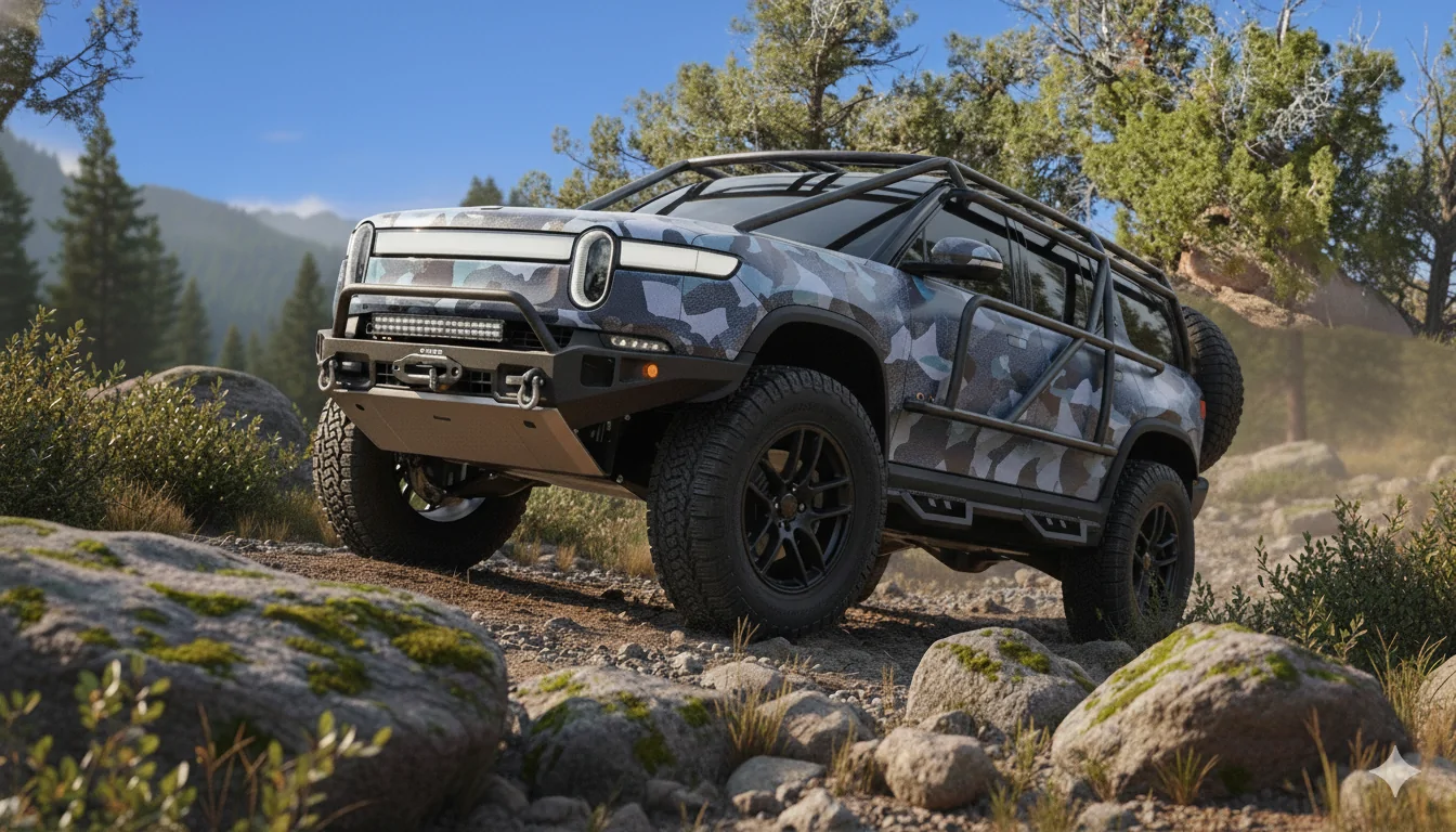 Rivian R1T R1S Latest R2 pics off roading on Moab trails Gemini_Generated_Image_868dpv868dpv868d