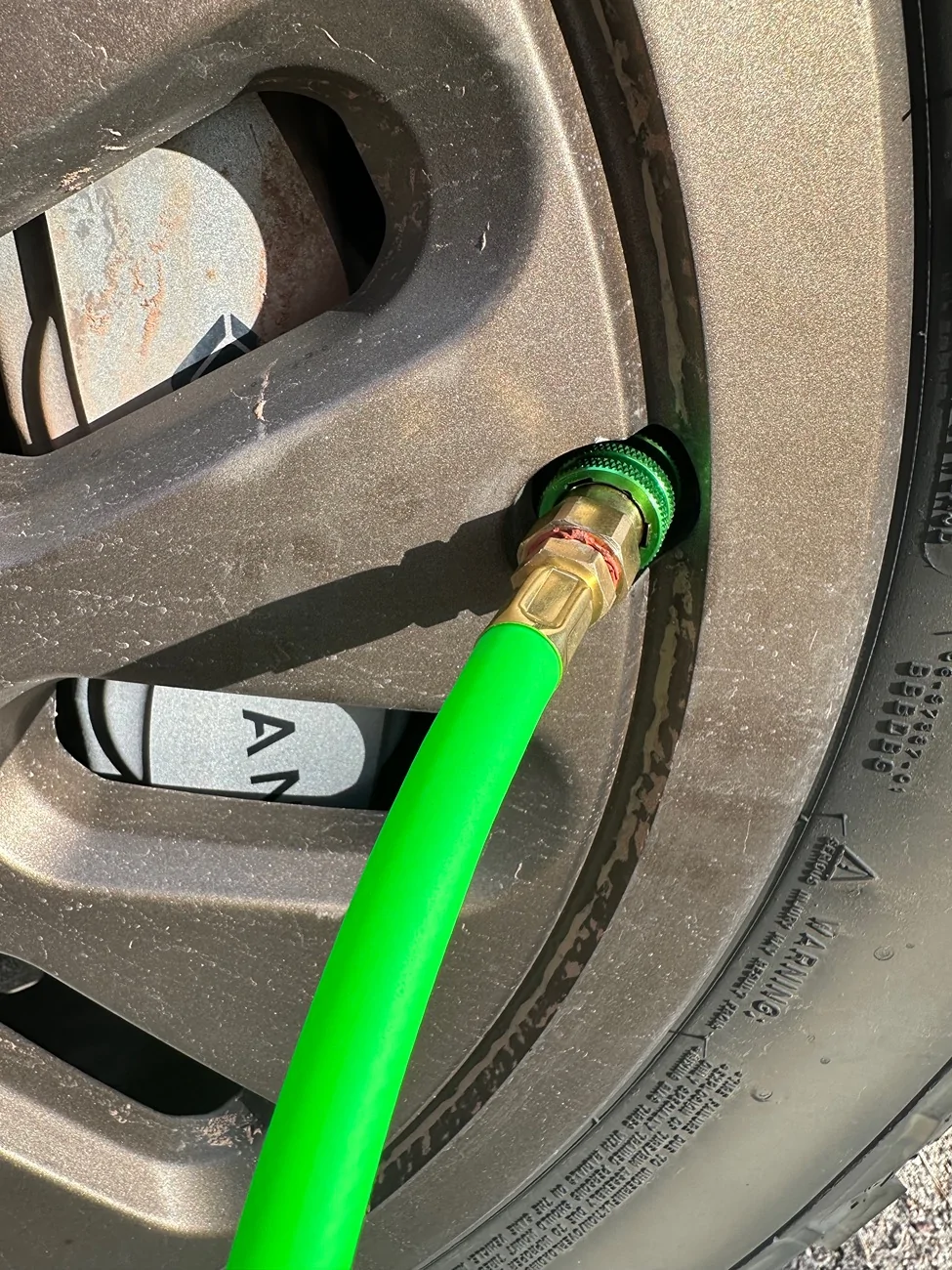 Rivian R1T R1S Eureka! A way to air your tires back up after going off road if you don’t have an on board compressor. IMG_5305